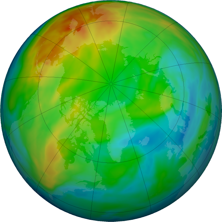 Arctic ozone map for 11 December 2024